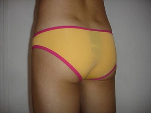Slip plume taille L/XL tissus très doux un peu transparent orange sexy - Imagen 1 de 4