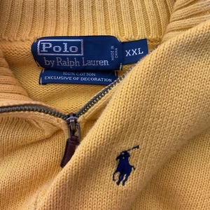 Polo Ralph Lauren Suéter Para Hombres XXL Amarillo 1/4 Cremallera Manga Larga Pullover Poni - Imagen 1 de 10