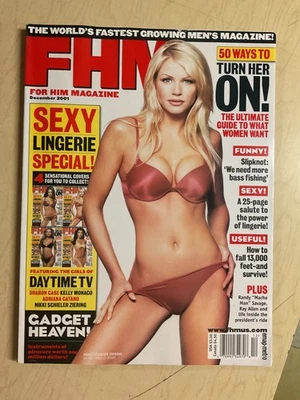 december 2001 #17 FHM magazine Lingerie Special Nikki Ziering sexy cover - Image 1 of 4