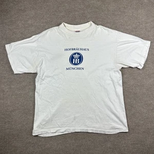 Vintage Hofbrauhaus Munchen HB Beer Official T-Shirt Adult Size Large White - Picture 1 of 12