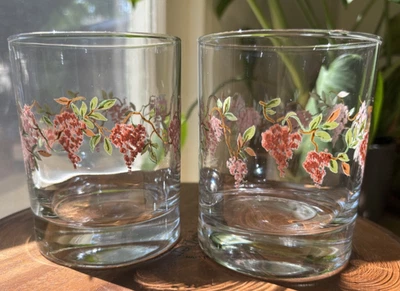 2 vasos Corelle Coordinates Wisteria dobles antiguos 12 oz púrpura enredaderas Foto 1 de 4