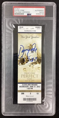David Cone Signed Ticket 7/18/99 Yankees Comm Autograph Perfect Game Ins PSA/DNA - Image 1 of 3