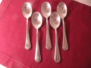 Set Of 5 Teaspoons Oneida ICARUS Glossy Stainless Flatware 5 7/8" - Picture 1 of 5