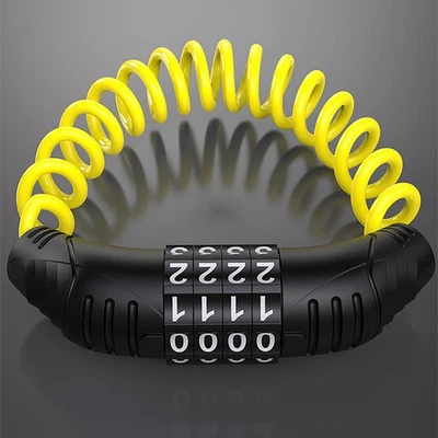 4-Digit Combination Motorcycle Bike Mini Steel Cable Lock Helmet Brake Disc Lock - Image 1 of 4