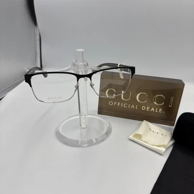 Óculos masculinos Gucci GG07500 preto com templo cinza 004 tamanho 60 novo em folha com etiquetas - Imagem 1 de 4