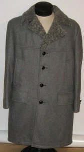 VINTAGE LAKELAND WOOL CAR COAT! FAUX FLEECE LINING! WARM! UNION MADE IN USA! 42 - Picture 1 of 10