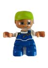  Lego Duplo Figure Toddler Toy Child Boy Green Hat Blue Bib Overalls 