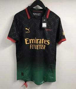 Puma x Off-White AC Milan 24/25 Authentic Jersey Black Medium - Picture 1 of 17