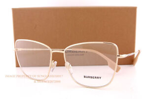 Brand New BURBERRY Eyeglass Frames BE 1367 1338 Light Gold For Women Size 55mm