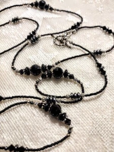 DTC "S.S Collection" Necklace -Onyx,Hematite,Sterling,Swarovski- Inc. Earrings! - Picture 1 of 2