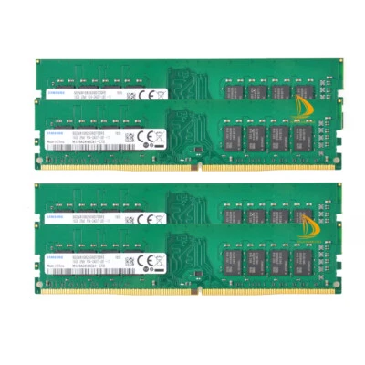 Samsung 4x 16GB 2RX8 PC4-2400T DDR4 19200MHz 288Pin UDIMM Desktop Memory RAM - Image 1 of 4