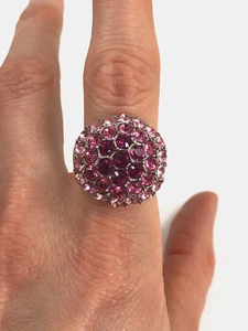 Camille Lucie Pink Statement Gem Ring - Size R 1/2 - 11.62g - Picture 1 of 17