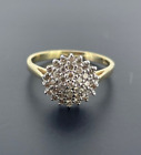 9ct 375 Yellow Gold Diamond Cluster Ring 0.50ct, Size N, US 6 3/4