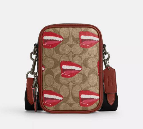 Borsa a tracolla Coach X Tom Wesselmann Stanton nuova con etichette Cq088 borsa a mano labbra bocca