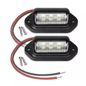 Universal License Plate LED Lights 12V White Car Vehicle Truck Screw Mount Frame - Picture 1 of 9