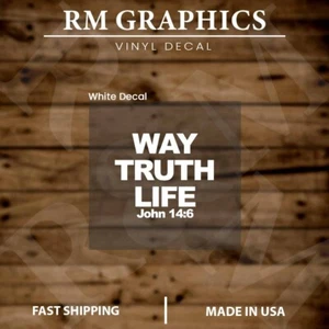 Way Truth Life | Jesus | Bible | Vinyl Sticker |Decal for Window|Laptop|Car - Picture 1 of 6