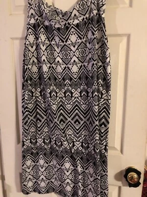 "Maxifalda geométrica blanca y negra Arizona para mujer talla XL 42"" de largo" Foto 1 de 4