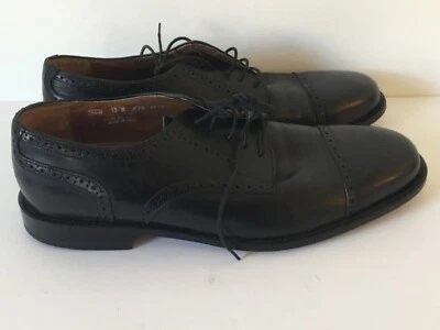 ZAPATOS DE VESTIR OXFORDS BOSTONIANOS DE COLECCIÓN CUERO ITALIANO PARA HOMBRES 13 M NEGROS USADOS EN EXCELENTE ESTADO RAROS Foto 1 de 4