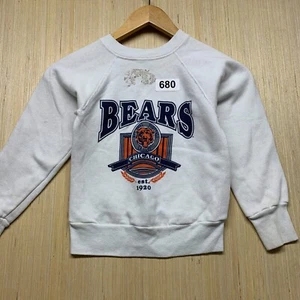 Vintage Chicago Bears Sweater Youth Size Small White Long Sleeve Boy's 90's - Picture 1 of 16