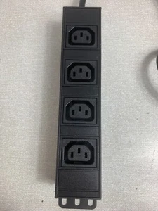 Single 4 way IEC C13 to C14 Plug Rackmount Power Distribution Unit Server 6FT - Photo 1/7