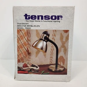 Vintage Gooseneck Desk Lamp Tensor PM880 Deluxe Desk-Flex Flexible Brushed Steel - Picture 1 of 5