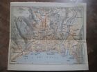 Stampa Antica Mappa Antique Old Print Gravure Map Nice Nizza France 1938