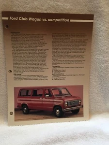 1986 FORD CLUB WAGON SALESPERSON'S FACTS BOOK COMPETITIVE COMPARISONS PAGES      - Picture 1 of 1