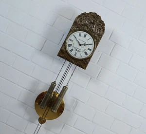 noble Comtoise pendulum wall clock with half-hour strike on bell Kieninger movement - Picture 1 of 11