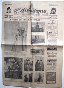 L'ATLANTIQUE Zeitung an Bord der Paquebots 1928 Cie TRANSATLANTIQUE French Line - Bild 1 von 1