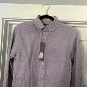 Pennington & Bailes Mens Shirt Medium Long Sleeves Cotton Button Down NWT Neck - Picture 1 of 8