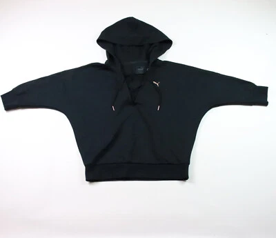 Puma Women's Black Dry Cell Lace Up Drawstring Crop Hooded Sweater Size XS - Image 1 of 4