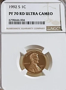 1992-S LINCOLN MEMORIAL Cent NGC-PF70 RED ULTRA CAMEO - Picture 1 of 4