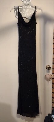 Vestido De Colección Stenay Negro Cuentas Seda Gótico Bruja Vampiro Boda Baile de graduación Foto 1 de 4