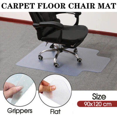 48" x 36" Home Office Chair Mat PVC Floor Studded Back with Lip For Pile Carpet