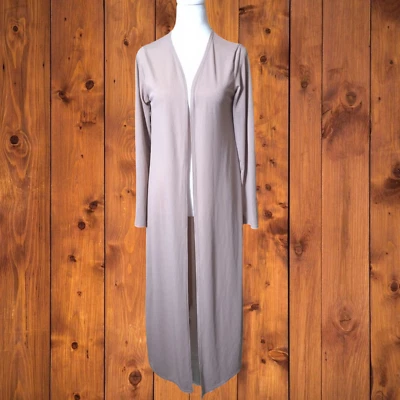 Chaqueta larga abierta Boohoo para mujer talla 4 plumero mangas largas rubor rosa elástico Foto 1 de 4