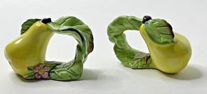 2 Villeroy & Boch Napkin Holders Pears Vintage 2.5" x 4" - Picture 1 of 8