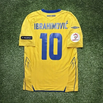 2008 Sweden Ibrahimovic Jersey Shirt Kit Home Small S Yellow Uefa Euro 10 Umbro - Image 1 of 4