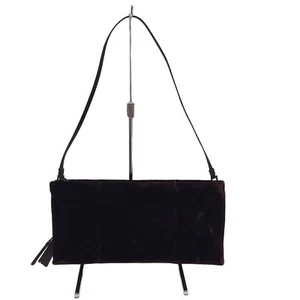 Auth YvesSaintLaurent rivegauche (YSL) - 002046 Dark Brown Velour Leather - Picture 1 of 9