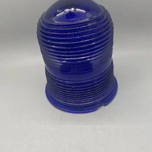Vintage Kopp Blue Glass Airport Taxiway/Runway Light Globe/Fresnel Lens --1 Each - Picture 1 of 5