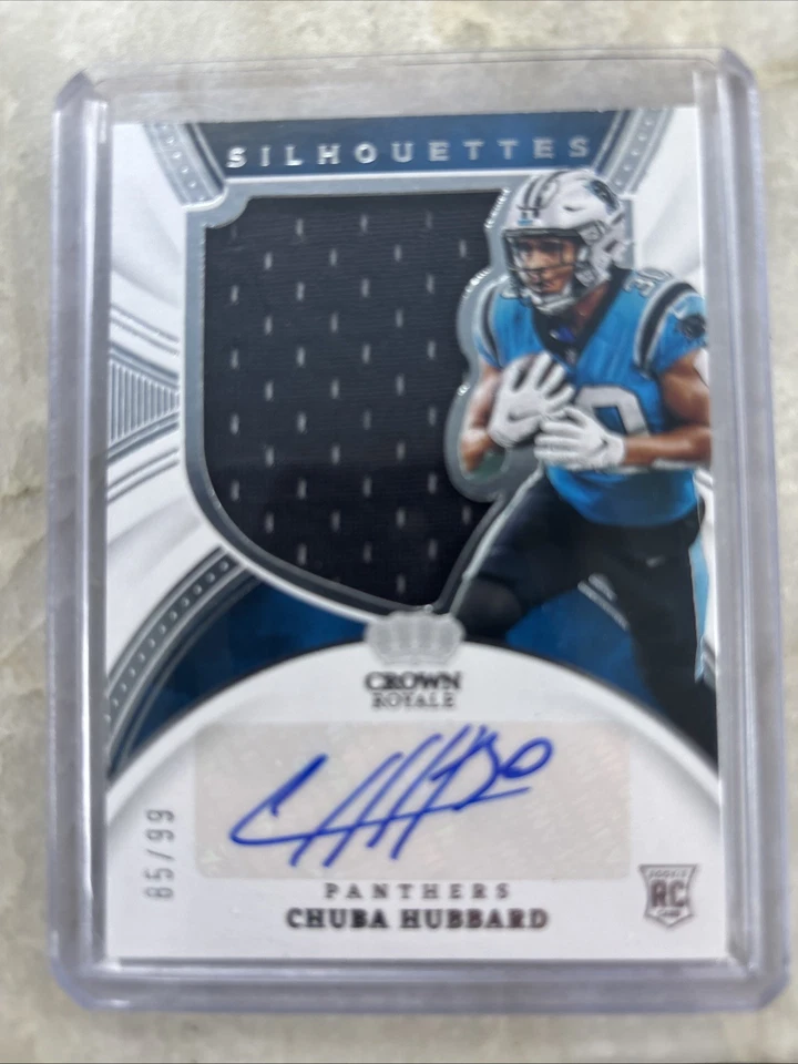 Chuba Hubbard 2021 Panini Chronicles Crown Royale Silhouette RPA Auto RC /99 - Image 1 of 3