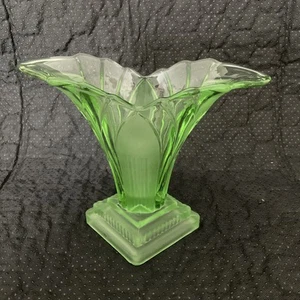 Vintage Walther & Söhne Greta Vase 30er Jahre Manganglas Art Deco Glas - Bild 1 von 8