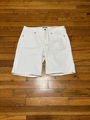 NYDJ Ella Denim Bermuda Jean Shorts Sideseam Slits White Size 8 Lift Tuck NWT - Image 1 of 4