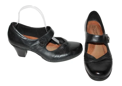 Rockport Cobb Hill Mary Jane Salma Cuero Negro 8M Tacón Zapato Gancho Correa Foto 1 de 4