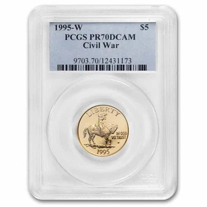 1995-W Gold $5 Commem Civil War PR-70 PCGS - Picture 1 of 3