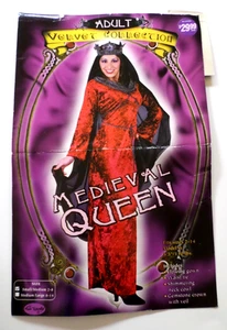 Adult Medieval Queen Velvet Collection Halloween Small Costume - Picture 1 of 5