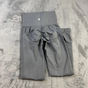 Eiffel Tower Leggings Womens XS Gray Hi Rise Seamless Scrunch Butt Stretch NEW - Picture 1 of 15