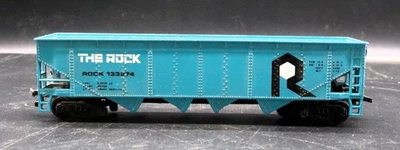 Vtg HO Scale Bachmann "The Rock" Open 4 Bay Hopper ROCK 133274 Light Blue - Image 1 of 4