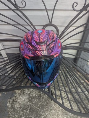 Airmada Opacity Full Face Motorcycle Helmet Peacock Womens Medium DOT Approved  — 第 1/4 张图片