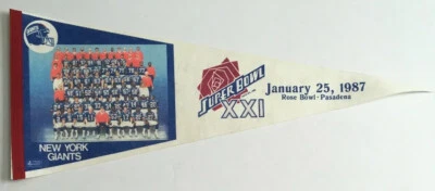 Vintage Team Photo Pennant 1986 New York NY Giants Super Bowl 21 XXI 1987, NFL - Image 1 of 4