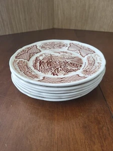6) ALFRED MEAKIN FAIR WINDS BREAD 7" BROWN PLATE US Constitution - Picture 1 of 5